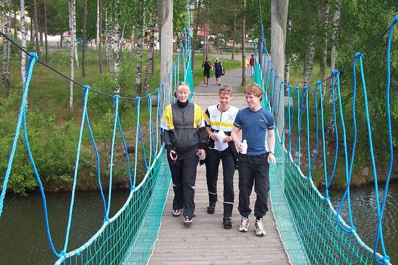 På promenad i parken.