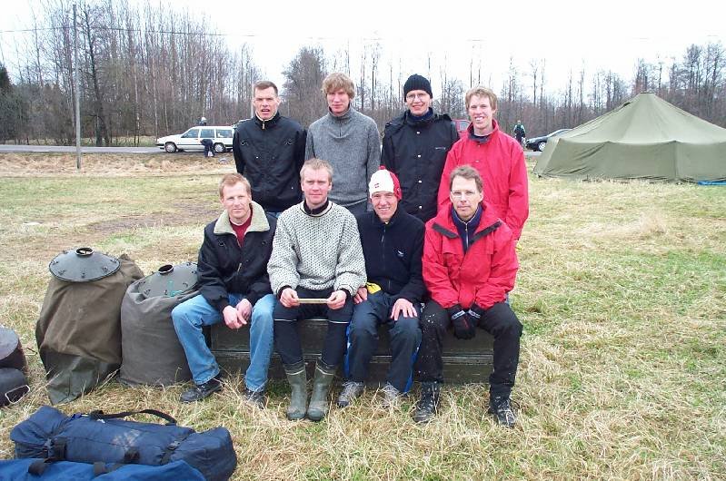 Herrlaget. Stående fr.v. Jösse, Johan, Pelle och Emil. Sittande fr.v. Mats, Fredde, Reto och Thomas. Saknas gör Peter och Tobbe.