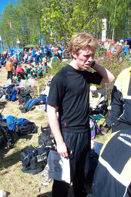 Emil pustar ut efter sitt lopp.