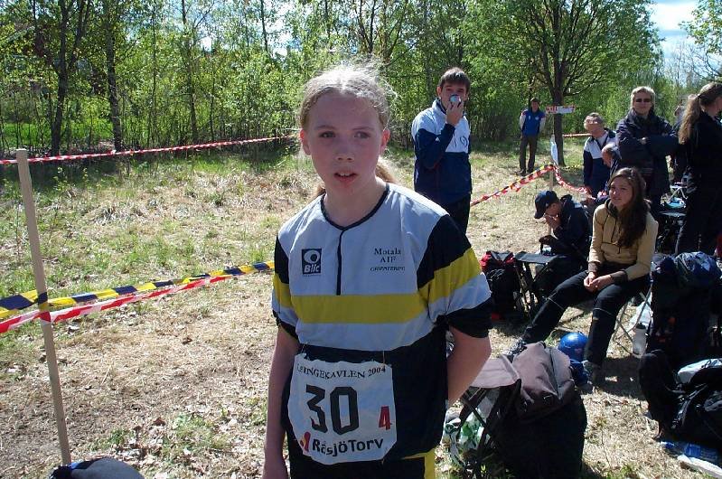 Sofia har just avverkat sin sträcka.