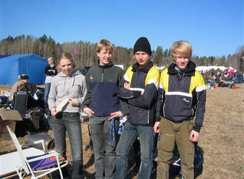 Ungdomarnas andralag: Sofia, Johan K, Markus och Johan M.