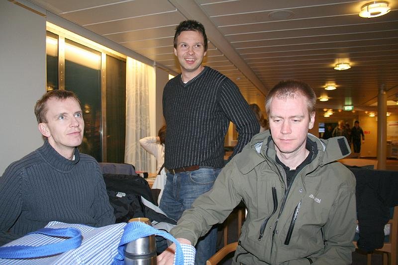 Pelle, Peter och Fredrik på Gotlandsfärjan.