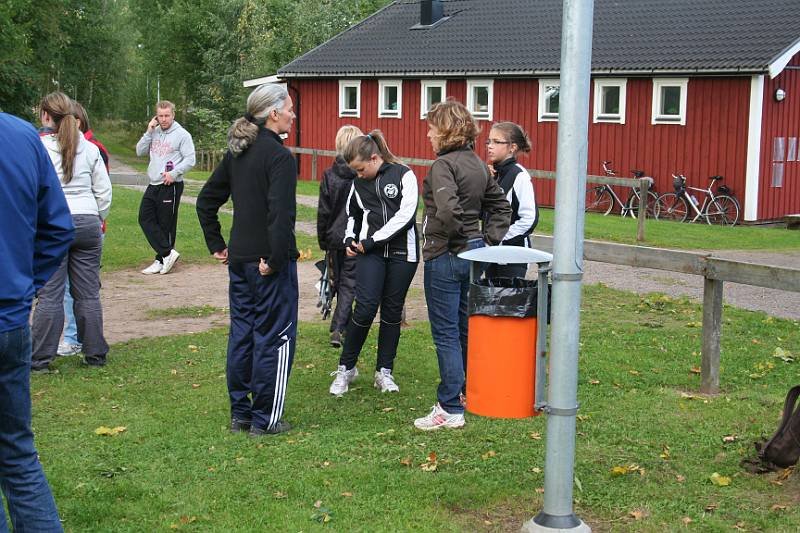 Löparna börjar samlas.