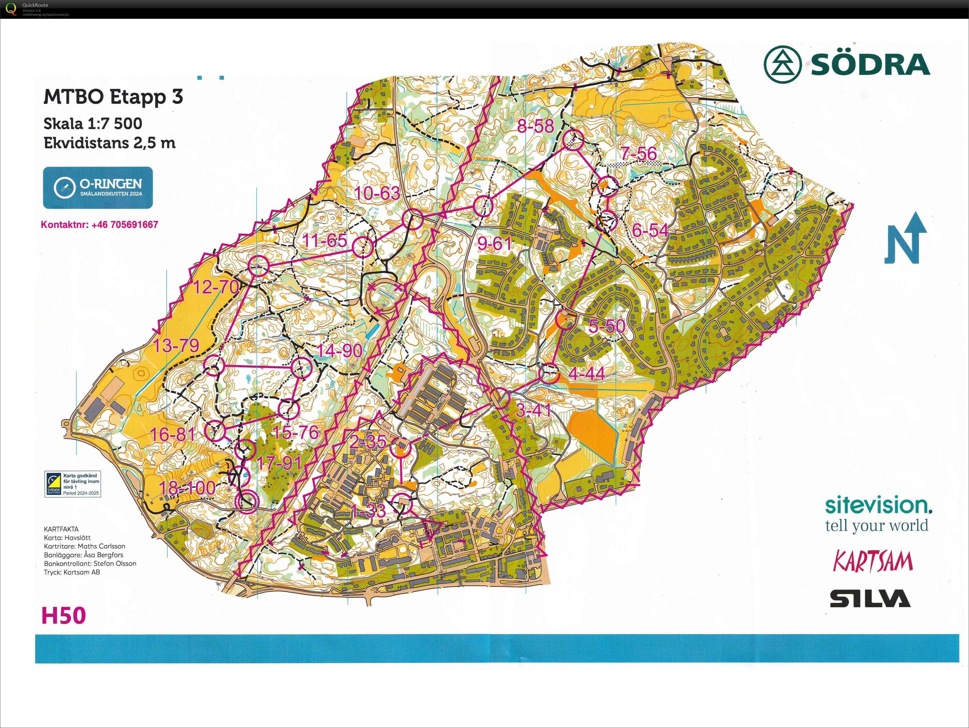 O-ringen Oskarshamn Etapp 3 MTBO (25.07.2024)