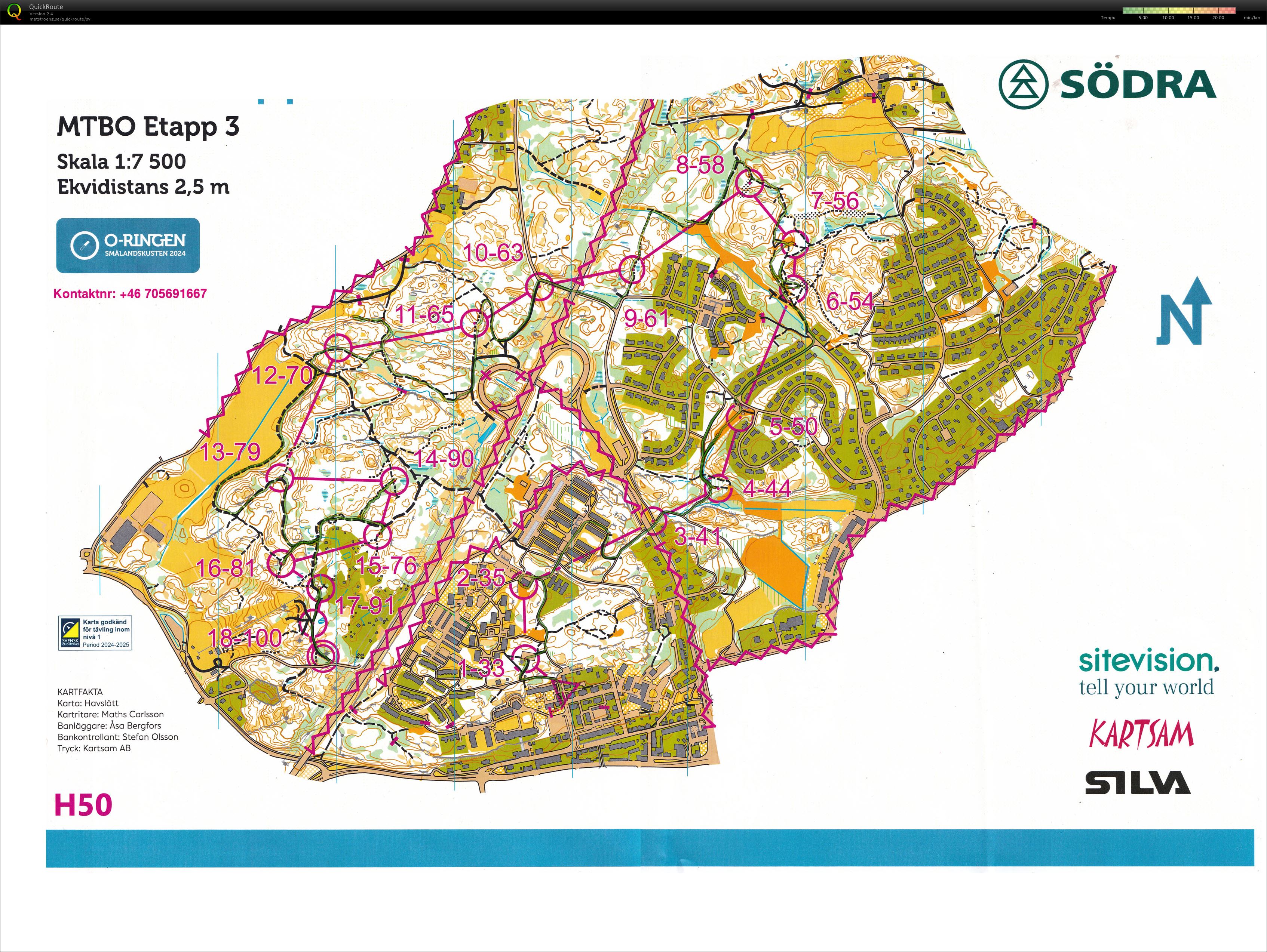 O-ringen Oskarshamn Etapp 3 MTBO (25.07.2024)