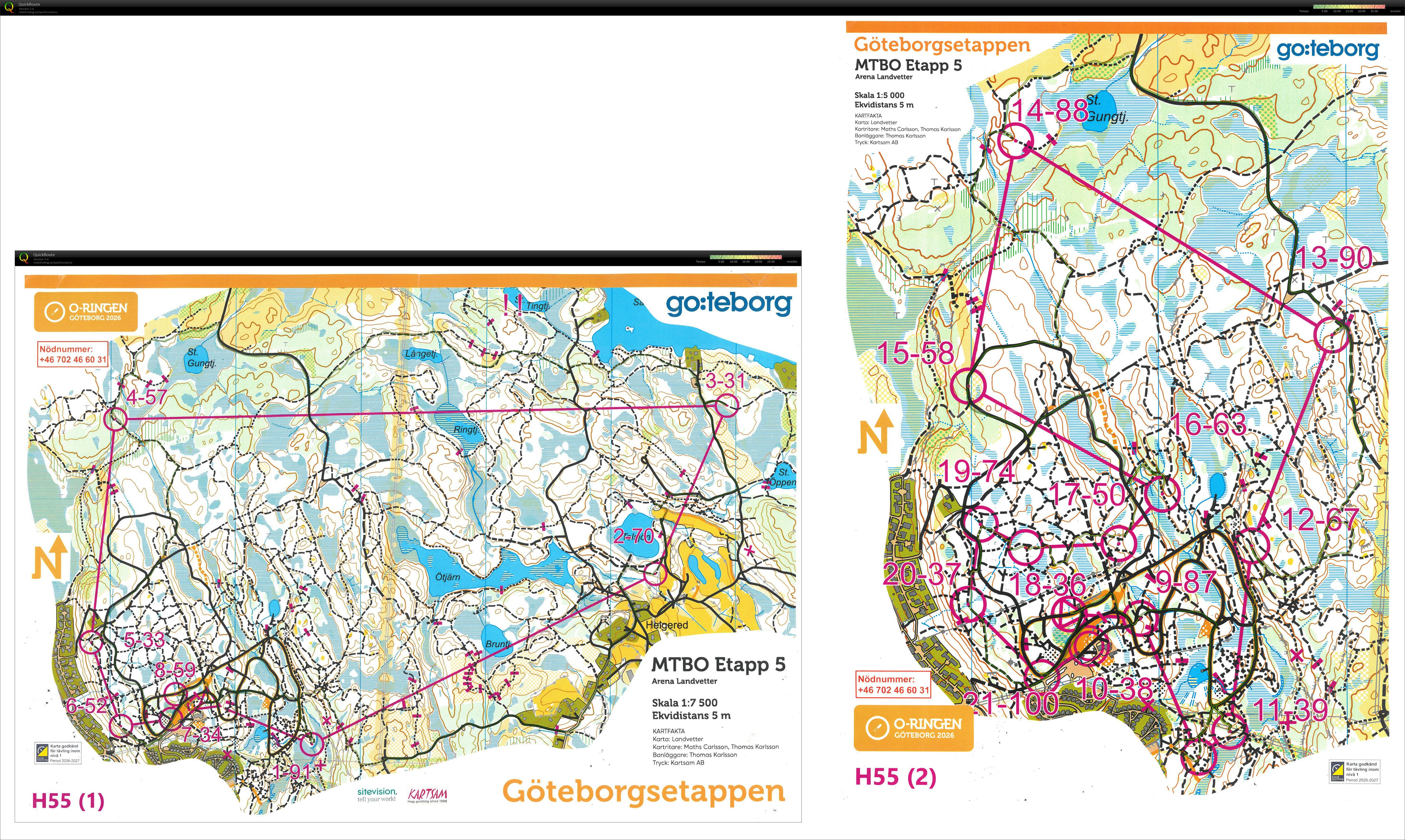 O-ringen etappp 5 Göteborg MTBO (2026-07-25)